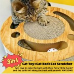 猫忙碌盒生产厂家-纸板抓板球轨环保木质材料