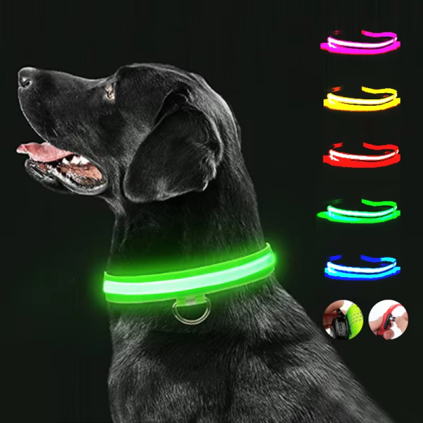 LED狗项圈生产厂家-可调闪光充电反光夜间产品