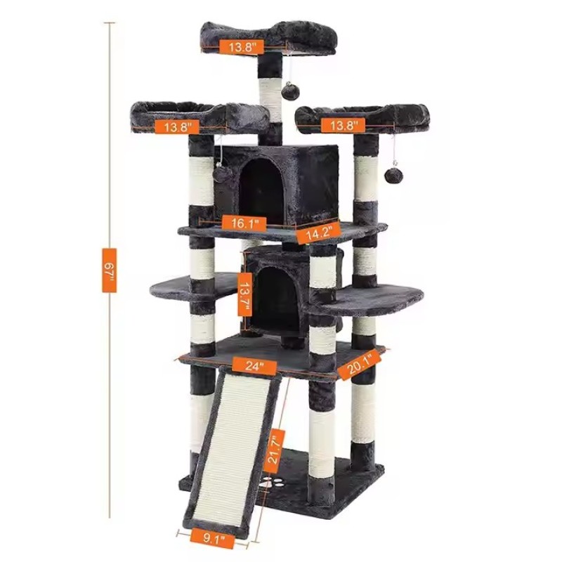 Cat Tree Manufacturer - Wholesale Large Wooden Scratch House Condo Plush