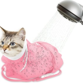 Cat Shower Bag Supplier - Adjustable Breathable Mesh Anti-scratch Bathing