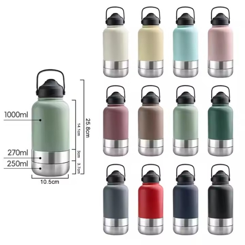 Pet Feeder Supplier - Custom 32oz Stainless Steel Insulated Travel Bowl