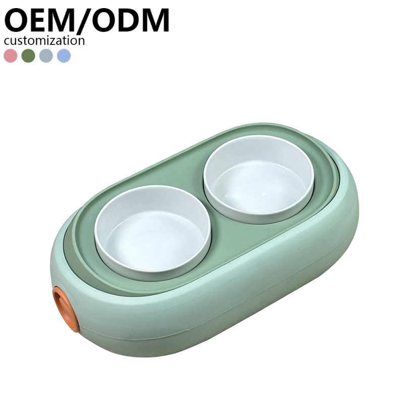Pet Feeder Manufacturer - ABS Plastic Eggshell Double Bowls