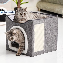 Cat Cave Factory - Large Foldable Fluffy Ball Scratch