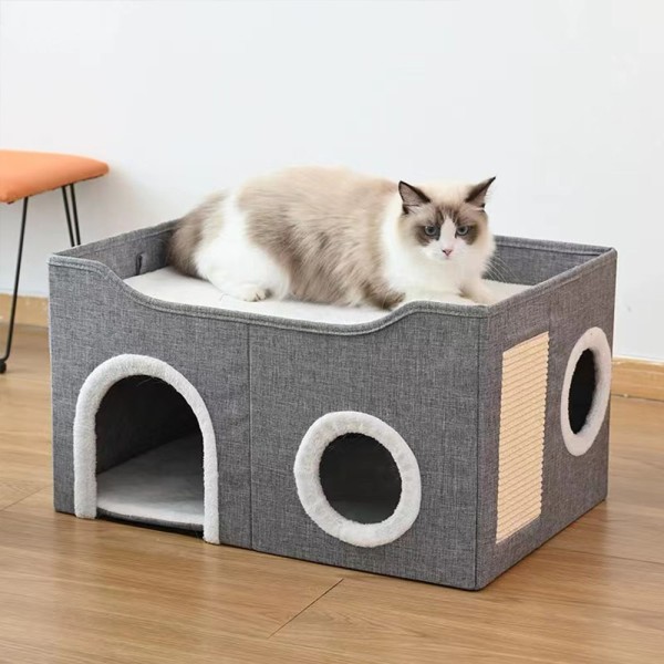 Cat Bed Cave Manufacturer - Double-Layer Multi-Holes Sisal