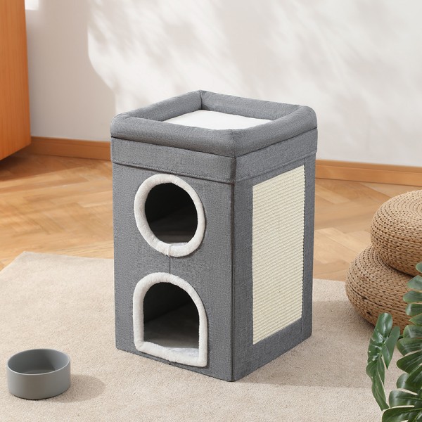 Cat Hutch Factory - Thickened Linen Semi-Closed Collapsible