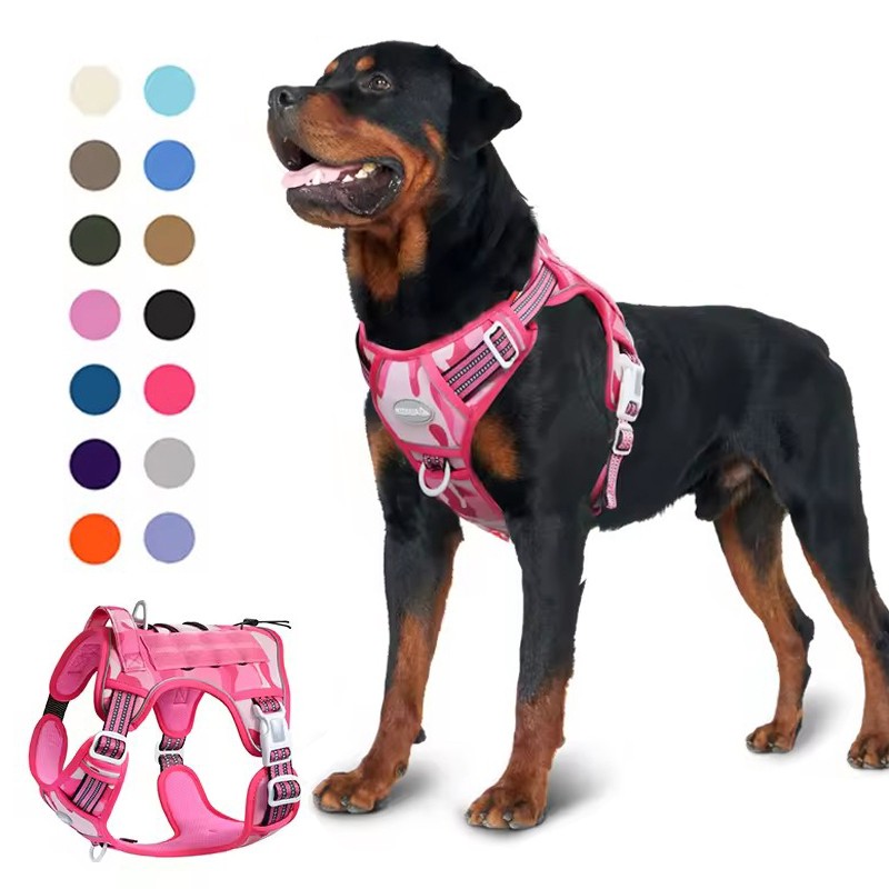 Dog Harness Set Factory - Oxford Solid Print Mesh Neoprene