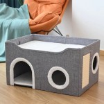 Cat Bed Supplier - Double Layer Litter Box Plush Modern