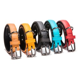 Dog Collar Factory - Real Cow Leather Waterproof Neoprene