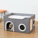 Cat Bed Supplier - Double Layer Litter Box Plush Modern