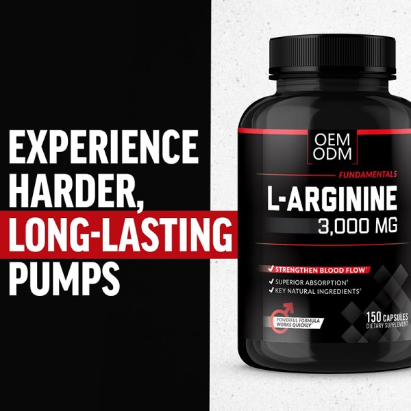 L-Arginine Capsules Supplier - Private Label Custom Logo 1000mg 3000mg Amino Acid