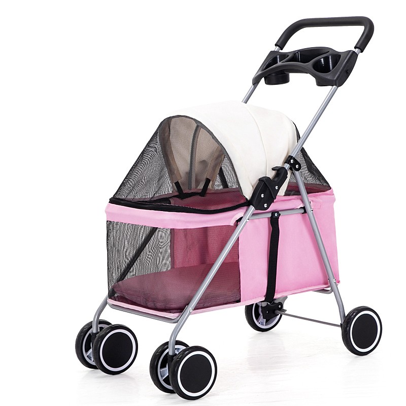 Pet Stroller Supplier - Folding Four-wheeled Easy Walk Carrier Carriage