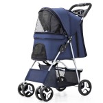 Dog Stroller Supplier - Pink Modern Outdoor Easy Walk Carrier Trolley