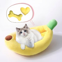 Dog Bed Supplier - Comfortable Removable Velvet Banana Shape Nest