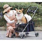 Pet Travel Stroller Factory - Foldable Shock Absorber 4 Wheels Detachable