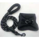 狗背带套装供应商-纯色图案反光牵引绳个性化