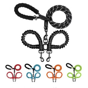 Double Dog Leash Supplier - 360 Swivel Shock Absorbing Bungee