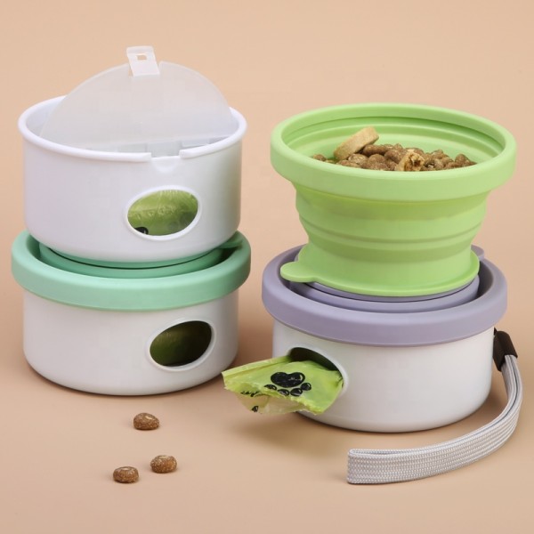宠物配件分配器工厂-户外3合1水碗