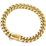 狗项圈套装工厂-豪华金色不锈钢链条