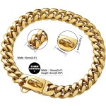 狗项圈套装工厂-豪华金色不锈钢链条