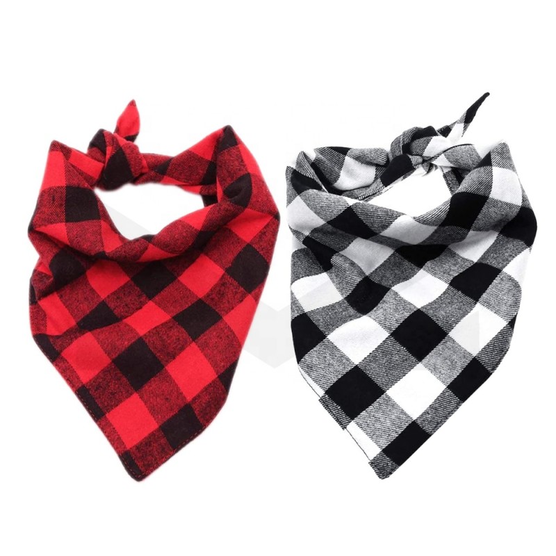 Pet Bandana Set Manufacturer - Christmas Classic Plaid Bibs