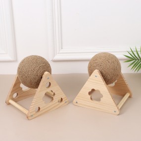 Cat Scratcher Supplier - Wood Stand Scratching Ball Indoor Claw Grinding