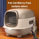 Enclosed Litter Box Supplier - Thickened PP Plastic with Scoop Accessories