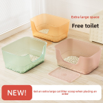 Jelly Cat Toilet Supplier - PP Material Open Litter Box Splash Proof Design