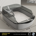 Open Litter Box Manufacturer - Thickened Semi Closed High Side Splash Proof
