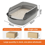 Open Litter Box Manufacturer - Thickened Semi Closed High Side Splash Proof