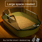 Open Litter Box Manufacturer - Thickened Semi Closed High Side Splash Proof