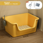 Splash Proof Litter Box Supplier - Semi Enclosed Open Design 20L with Pad