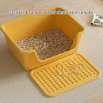 Splash Proof Litter Box Supplier - Semi Enclosed Open Design 20L with Pad