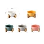 宠物碗工厂-批发陶瓷木质框架多色