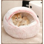 绒面猫床厂家-畅销柔软甜甜圈洞穴