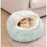 绒面猫床厂家-畅销柔软甜甜圈洞穴