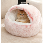 绒面猫床厂家-畅销柔软甜甜圈洞穴