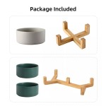 Ceramic Pet Bowl Manufacturer - Wholesale Colorful Feeder with Bamboo Frame