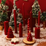 Wine Red Christmas Candles Manufacturer - YOSHI 2025 Classic Stand Wedding