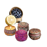 Soy Wax Tin Candles Supplier - Blue White Porcelain 4.4oz Aromatherapy Candle