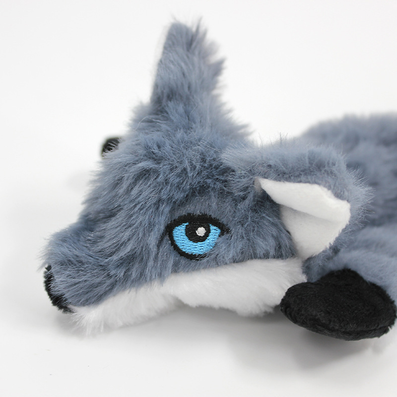 Pet Squeak Toys Factory - Wholesale In-Stock Fox Gray PV Fleece