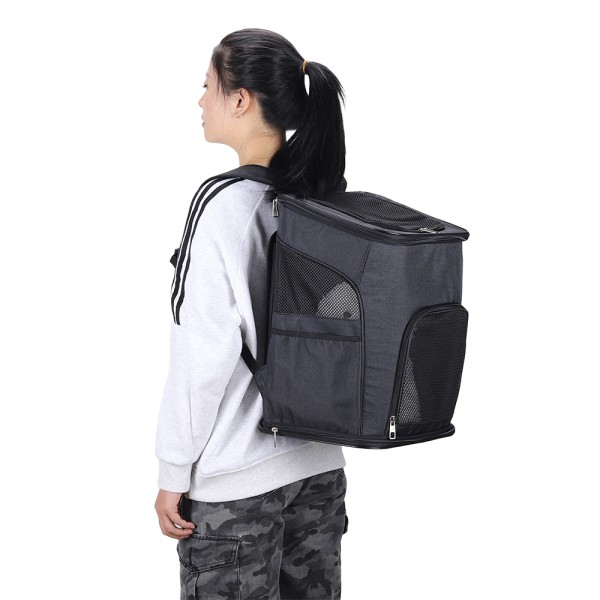 Pet Backpack Supplier - Adjustable Oxford Removable Fleece Pad