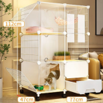 Cat Cage Supplier - Factory High Quality Metal Iron with Litter Box Wheels