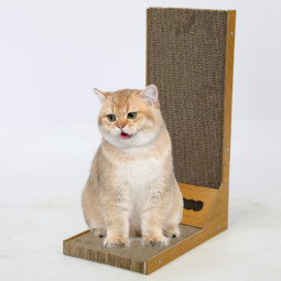 猫抓板源头工厂-L形可拆卸刮板抓柱猫用