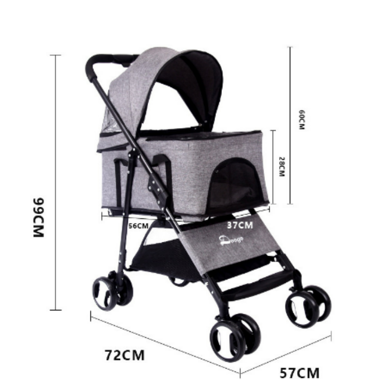 Dog Stroller Factory - Luxury Portable Foldable Travel 3 Wheel Oxford