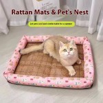 Pet Bed Mat Manufacturer - Modern PVC SquarePad with Rattan for Cat Dog