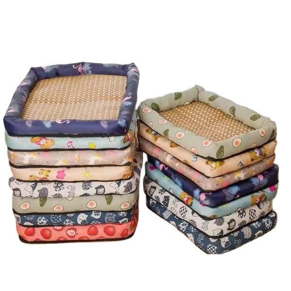 Pet Bed Mat Manufacturer - Modern PVC SquarePad with Rattan for Cat Dog