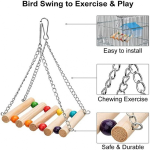 Wood Bird Toy Supplier - Natural with Swing Chewing Teething Pendant Starling
