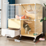 Cat Cage Supplier - Factory High Quality Metal Iron with Litter Box Wheels