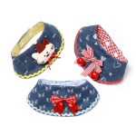 宠物头巾厂家-韩式可爱红蝴蝶结牛仔