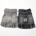 宠物夹克工厂-柔软破洞黑色牛仔时尚